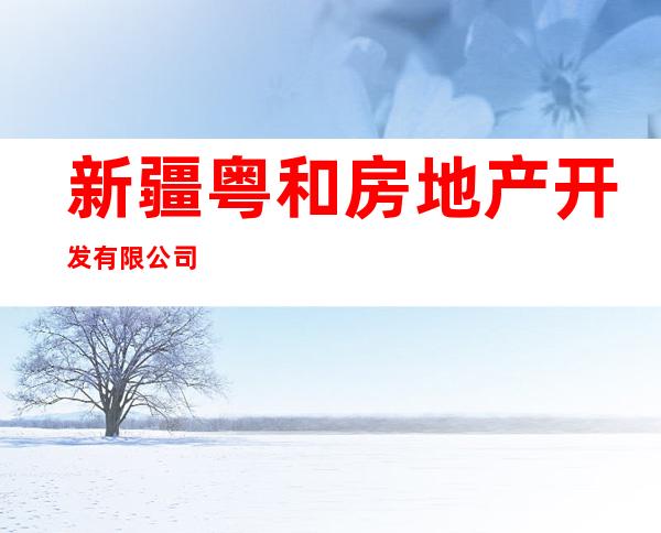 新疆粤和房地产开发有限公司